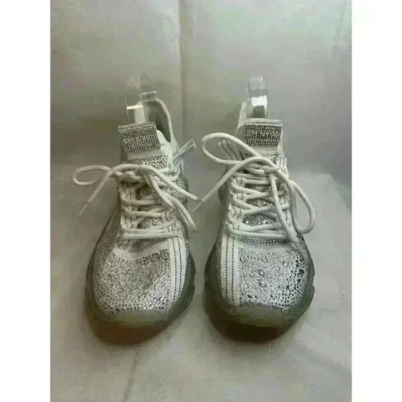 Steve Madden‎ Rhinestone Embellishment Maxima-R Women's White Tennie Shoe Sz 9 M - Picture 6 of 11